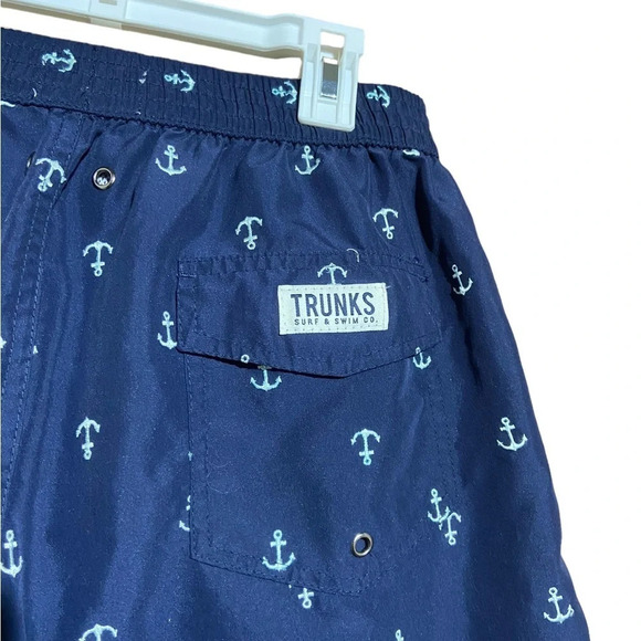 TRUNKS Surf and Swim‎ Anchor Swim Trunks Navy and White Size Medium - Picture 3 of 5